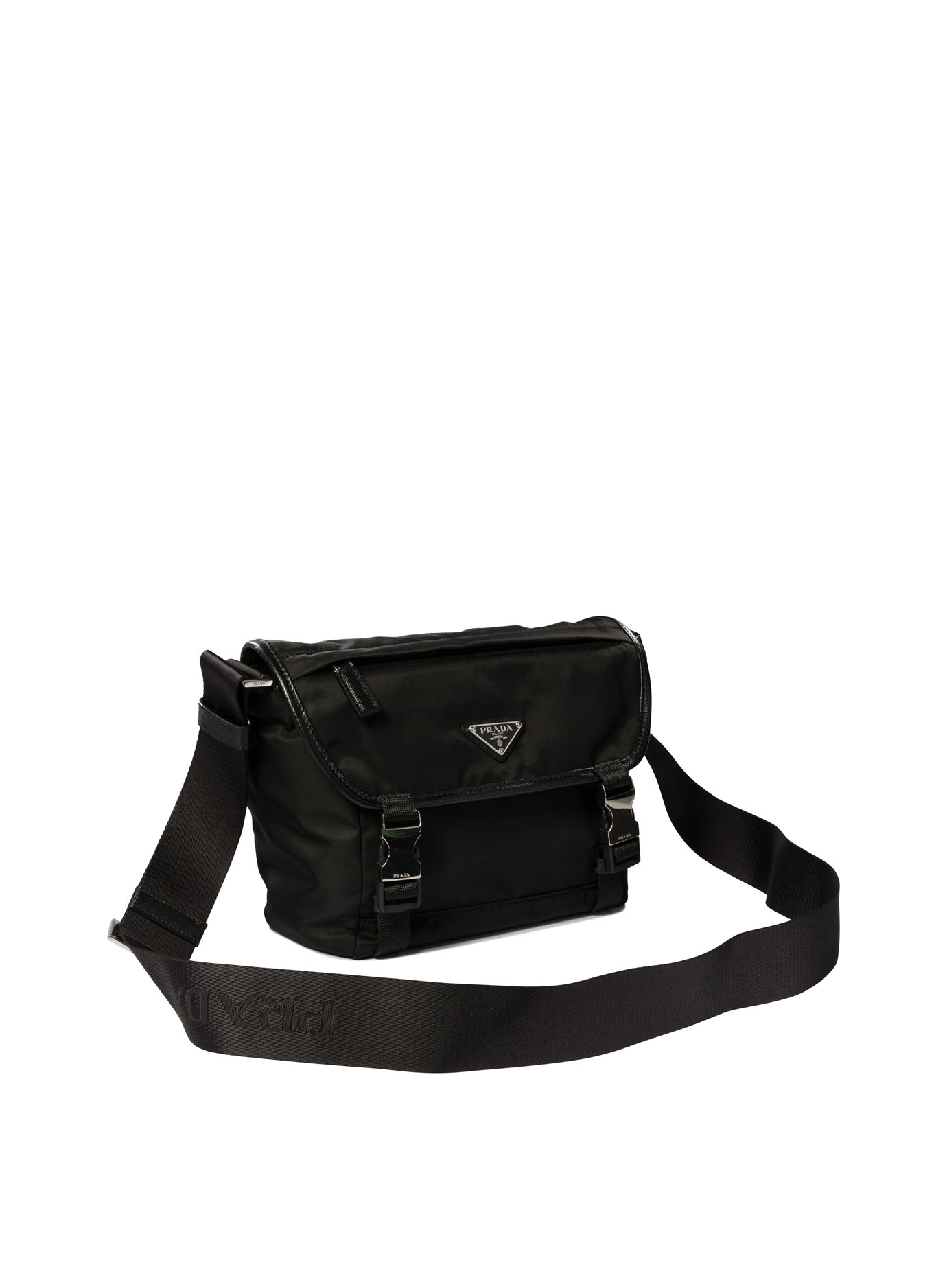 PRADA Black   Re-Nylon and Saffiano crossbody bag